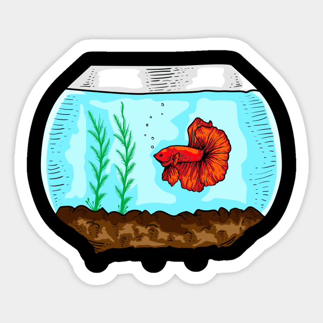 Betta Fish Aquarium Aquarist Sticker by Foxxy Merch